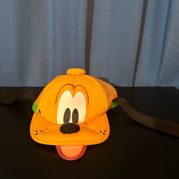 Disney Parks Pluto Plush Face Trucker Hat Cap Snapback Adult Ears Nose Mesh - Picture 1 of 8